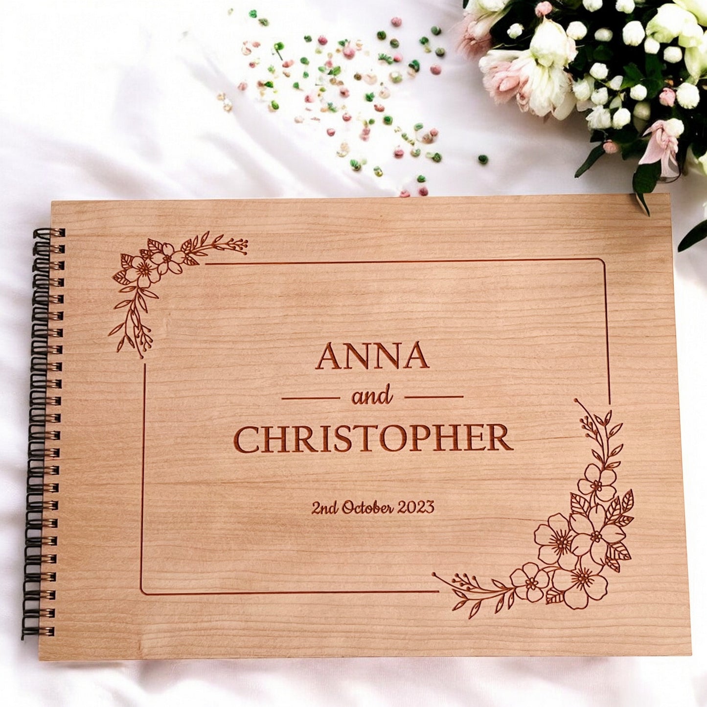 Flower Border Wedding Guestbook